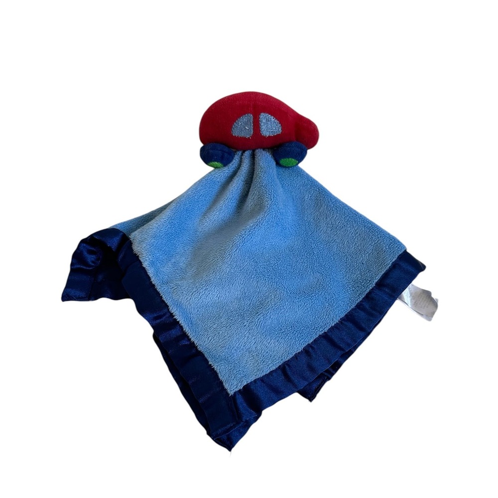 Baby Essentials Red Blue Car Satin Plush Lovey Security Blanket Baby Kids